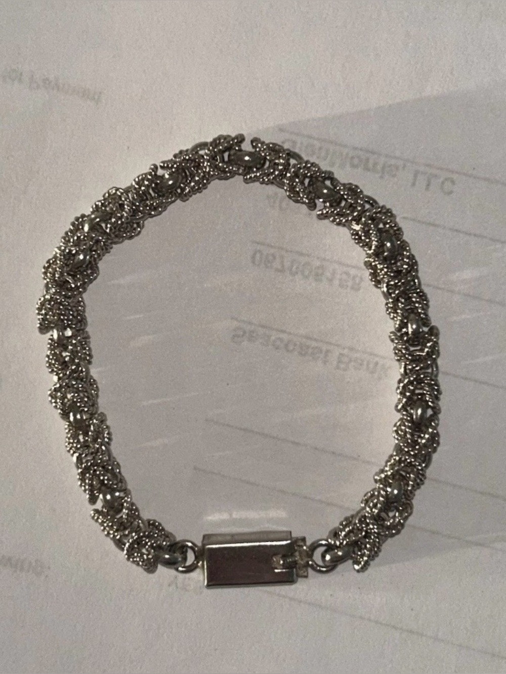 Sterling Silver 28g Bracelet Byzantine Weave Chain 925